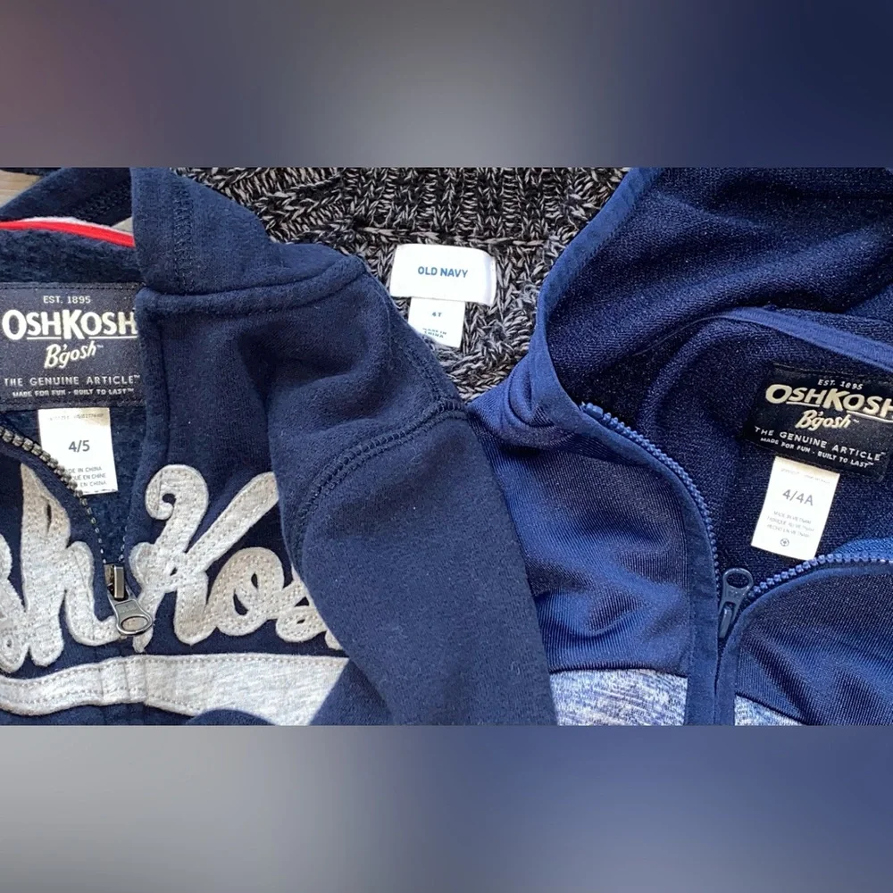 🍂 Osh Kosh Cat & Jack Dino Long Sleeve Shirts Zip Hoodie Bundle Lot 4 4T 4/5